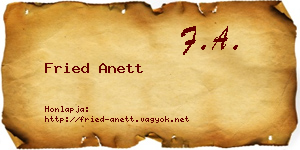 Fried Anett névjegykártya